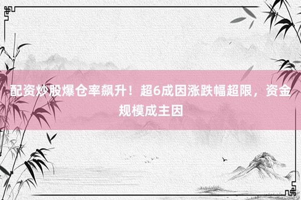 配资炒股爆仓率飙升！超6成因涨跌幅超限，资金规模成主因