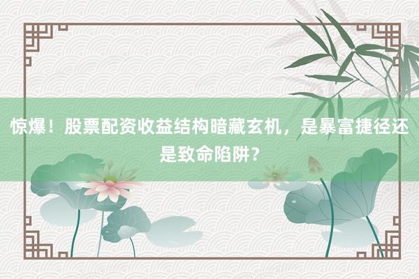惊爆！股票配资收益结构暗藏玄机，是暴富捷径还是致命陷阱？