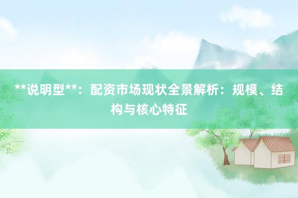 **说明型**：配资市场现状全景解析：规模、结构与核心特征