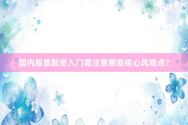 国内股票配资入门需注意哪些核心风险点？