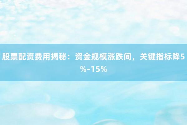 股票配资费用揭秘：资金规模涨跌间，关键指标降5%-15%